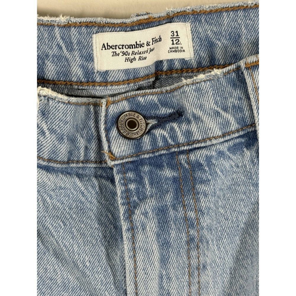 Abercrombie & Fitch 90s Relaxed Jeans Women 31/12 Distressed Y2K Grunge - Picture 4 of 9